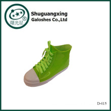 Shugxin Children PVC Snow Boots Flat Heel with Buckle Green D-615